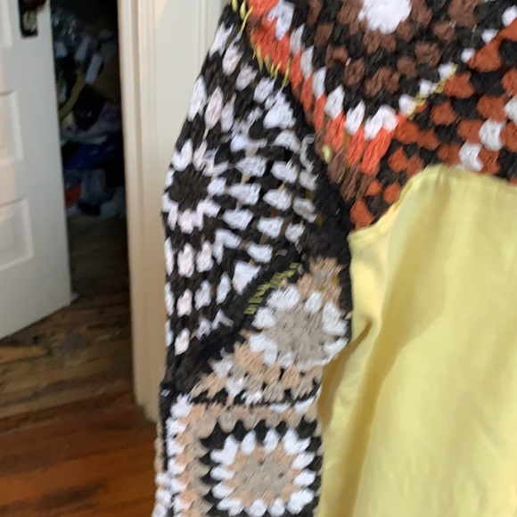 We the free mixed media long sleeve tee with‎ crochet arms top. Retail 198. NWOT - Picture 3 of 5